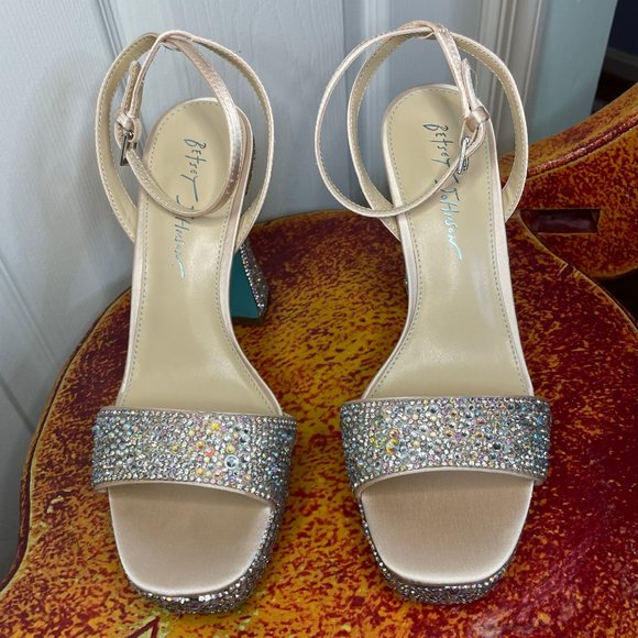 Betsey Johnson Champagne Bridal Heels - Picture 2 of 5